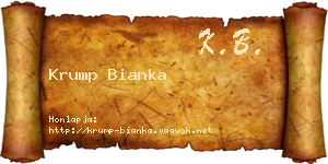 Krump Bianka névjegykártya